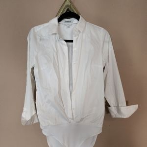 White body suit dress shirt